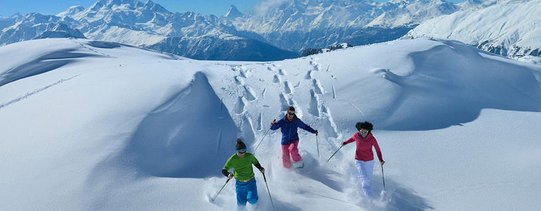 snow shoes courchevel guides black ski ESA ski school