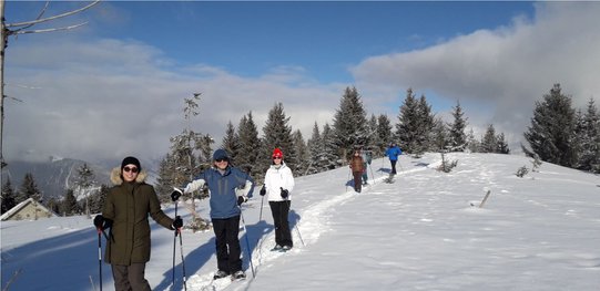snow shoes courchevel guides black ski ESA ski school